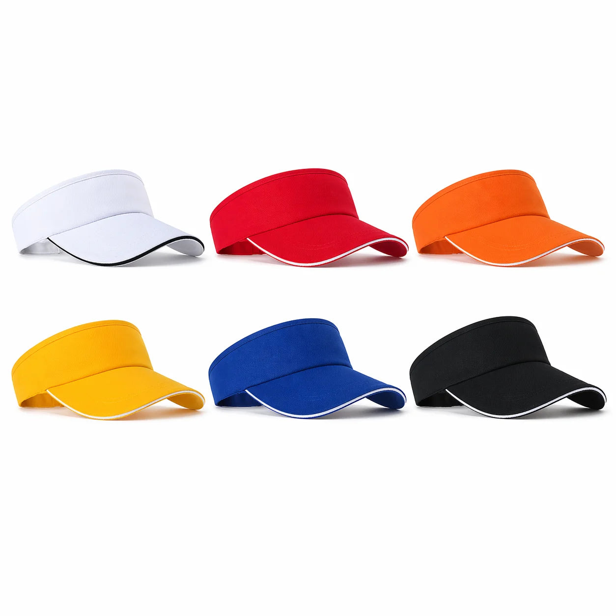 Adjustable Sports Sun Visor Hat for Women Men Solid Color Br