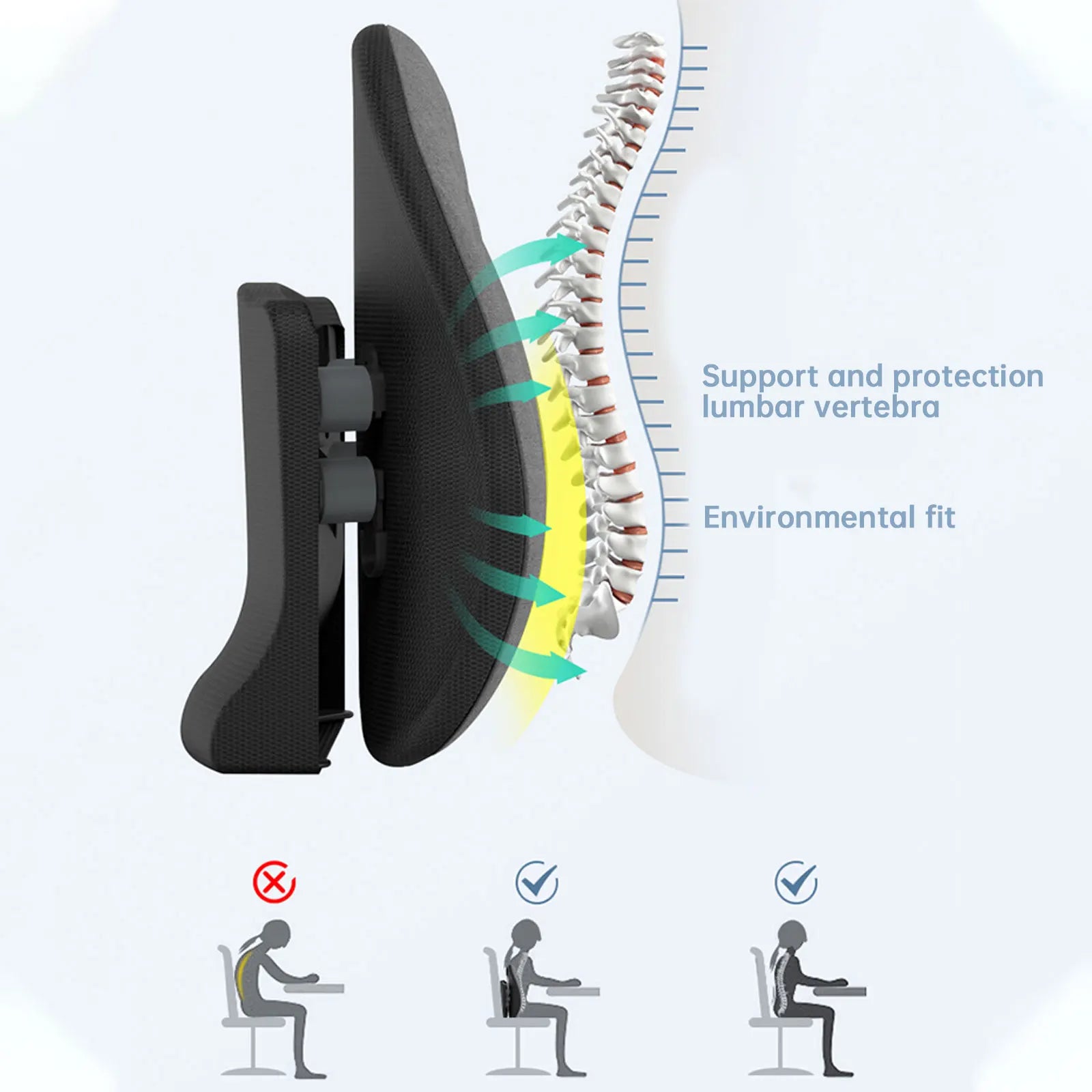 Car lumbar support lumbar cushion office cushion back cushio