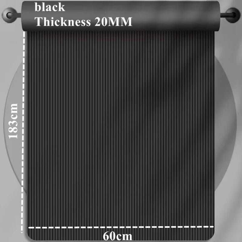  20MM 18360cmThick Yoga Mats Anti-slip Sport Fitness Mat Bla