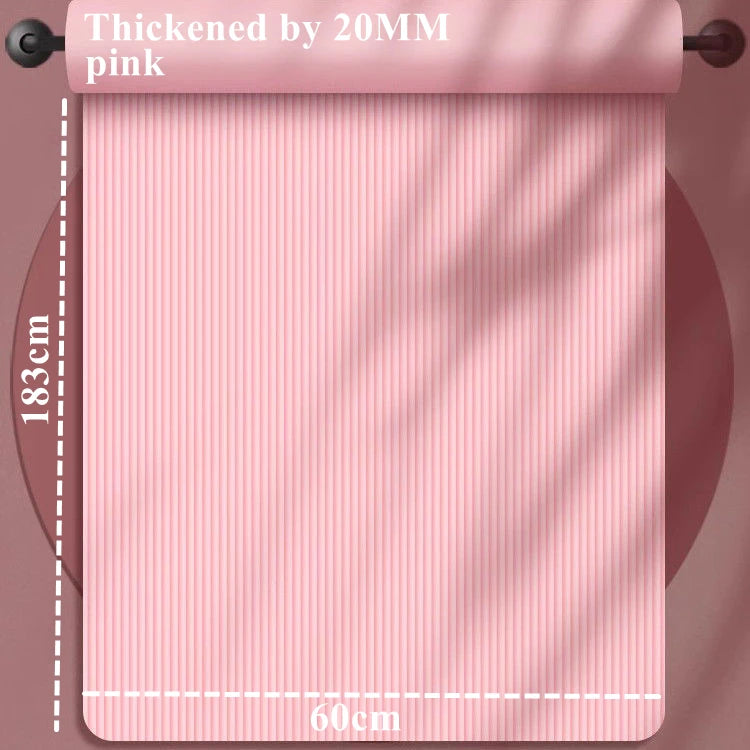  20MM 18360cmThick Yoga Mats Anti-slip Sport Fitness Mat Bla