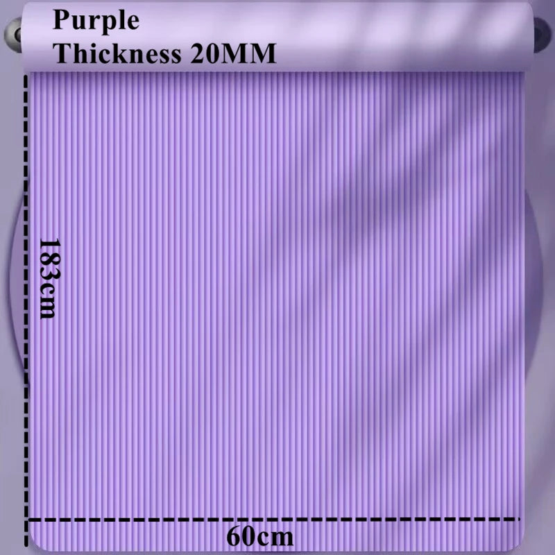  20MM 18360cmThick Yoga Mats Anti-slip Sport Fitness Mat Bla