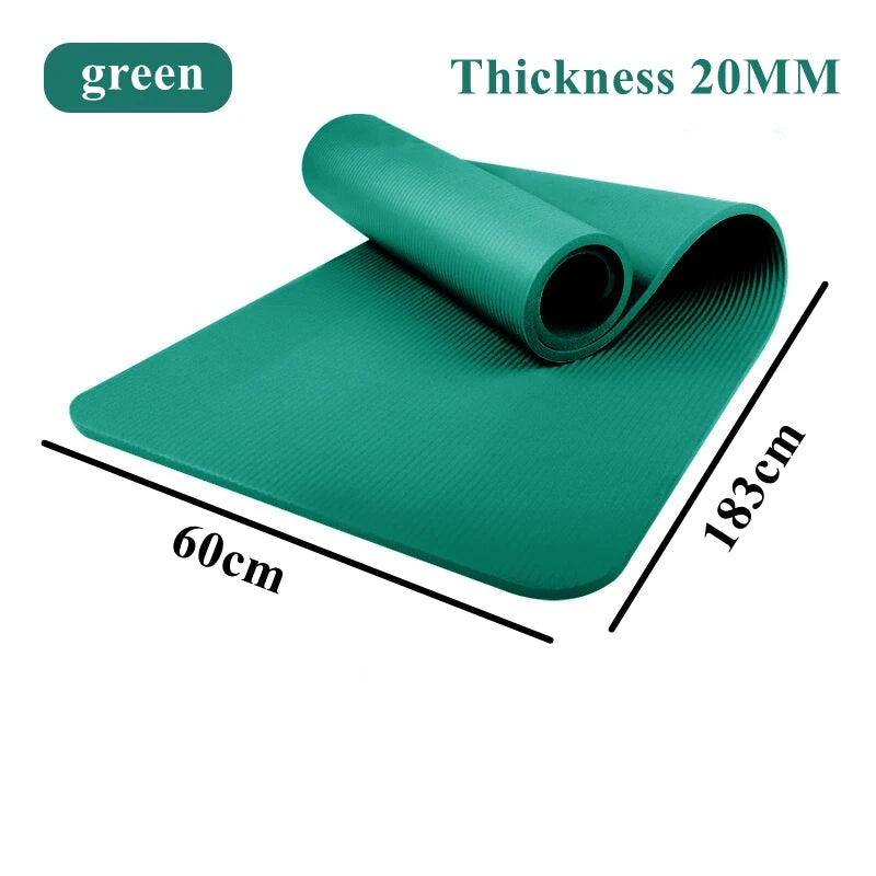  20MM 18360cmThick Yoga Mats Anti-slip Sport Fitness Mat Bla